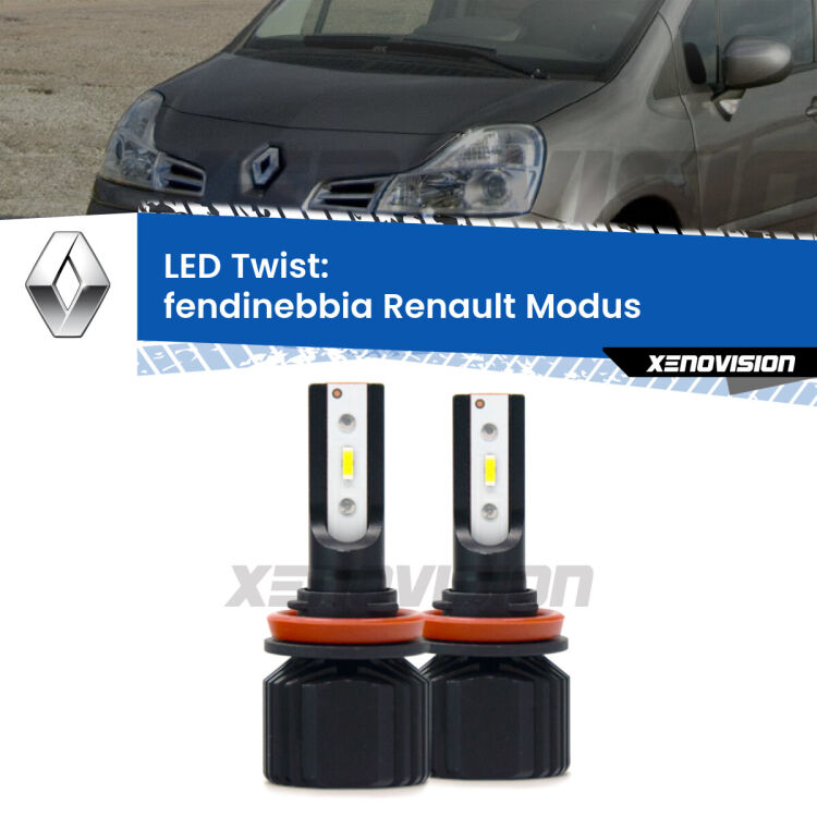 <strong>Kit fendinebbia LED</strong> per <strong>Renault Modus</strong>  2004 - 2012. Compatte, impermeabili, senza ventola: praticamente indistruttibili. Top Quality.