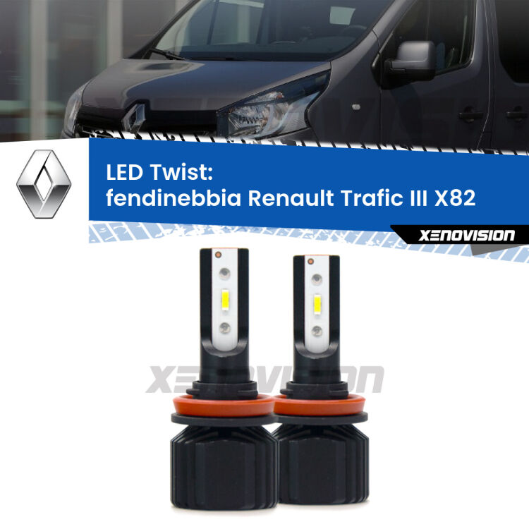 <strong>Kit fendinebbia LED</strong> per <strong>Renault Trafic III</strong> X82 2014 in poi. Compatte, impermeabili, senza ventola: praticamente indistruttibili. Top Quality.