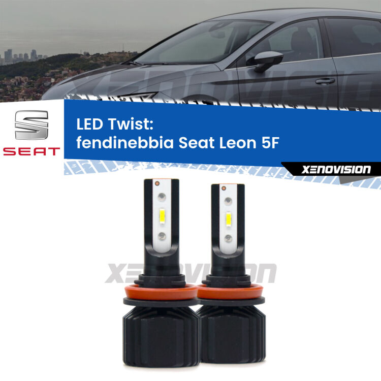 <strong>Kit fendinebbia LED</strong> per <strong>Seat Leon</strong> 5F 2012 in poi. Compatte, impermeabili, senza ventola: praticamente indistruttibili. Top Quality.