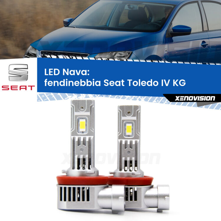 <strong>Fendinebbia LED no-spie per Seat Toledo IV</strong> KG 2012 - 2019. Coppia lampade <strong>H11</strong>/H9/H8/H16(JP) modello Nava canbus, raffreddate a ventola.