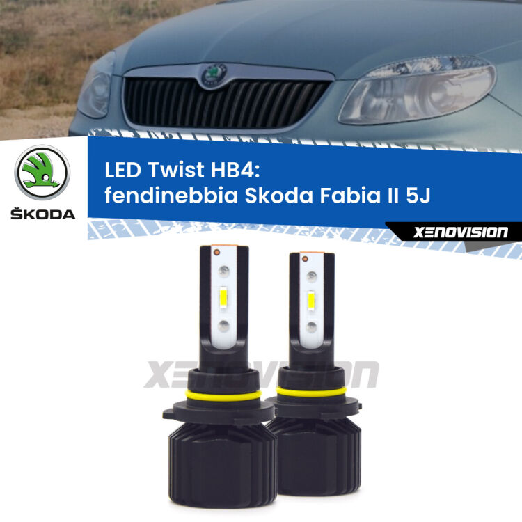 <strong>Kit fendinebbia LED</strong> HB4 per <strong>Skoda Fabia II</strong> 5J 2006 - 2010. Compatte, impermeabili, senza ventola: praticamente indistruttibili. Top Quality.