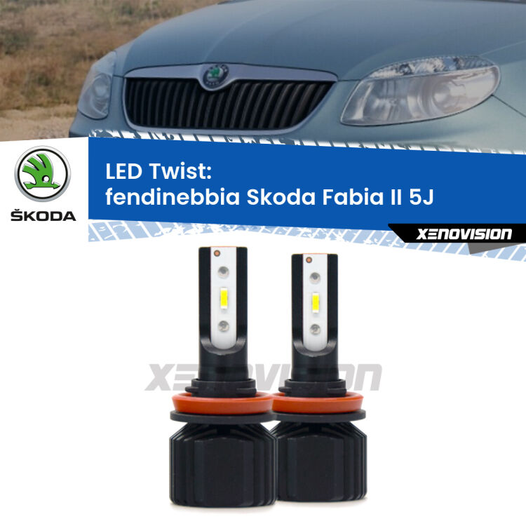 <strong>Kit fendinebbia LED</strong> per <strong>Skoda Fabia II</strong> 5J 2011 - 2014. Compatte, impermeabili, senza ventola: praticamente indistruttibili. Top Quality.