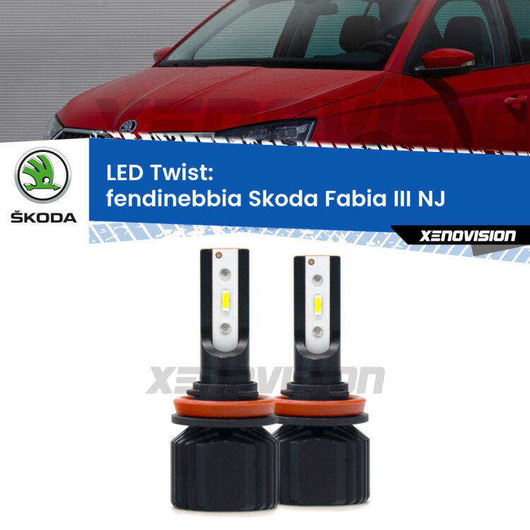 <strong>Kit fendinebbia LED</strong> per <strong>Skoda Fabia III</strong> NJ 2014 in poi. Compatte, impermeabili, senza ventola: praticamente indistruttibili. Top Quality.