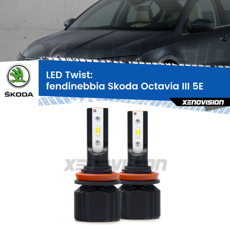 <strong>Kit fendinebbia LED</strong> per <strong>Skoda Octavia III</strong> 5E 2012 - 2018. Compatte, impermeabili, senza ventola: praticamente indistruttibili. Top Quality.