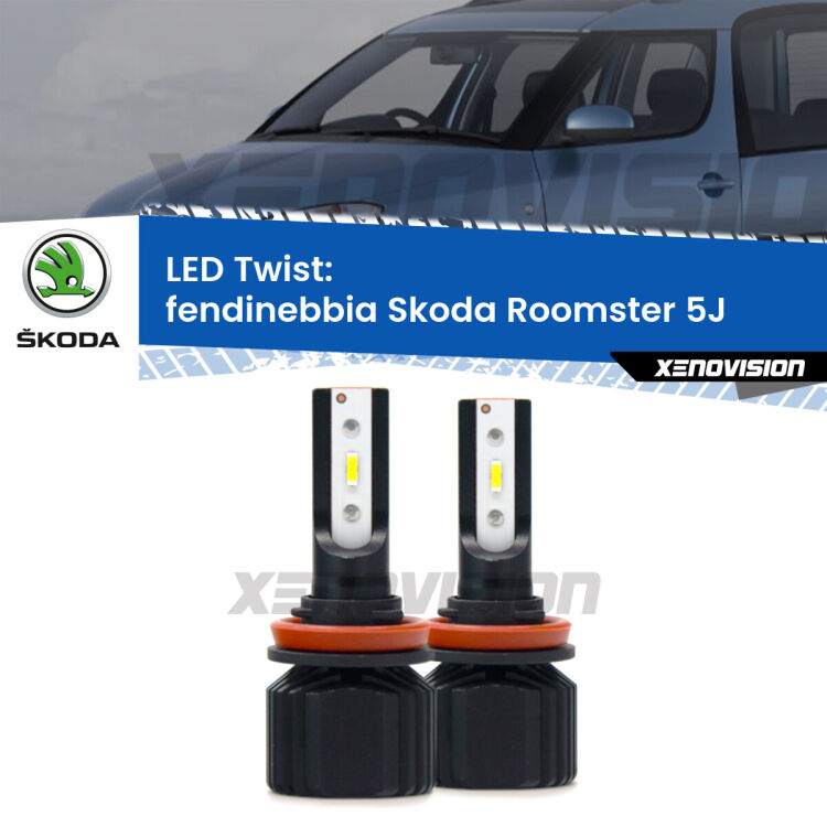 <strong>Kit fendinebbia LED</strong> per <strong>Skoda Roomster</strong> 5J 2006 - 2015. Compatte, impermeabili, senza ventola: praticamente indistruttibili. Top Quality.