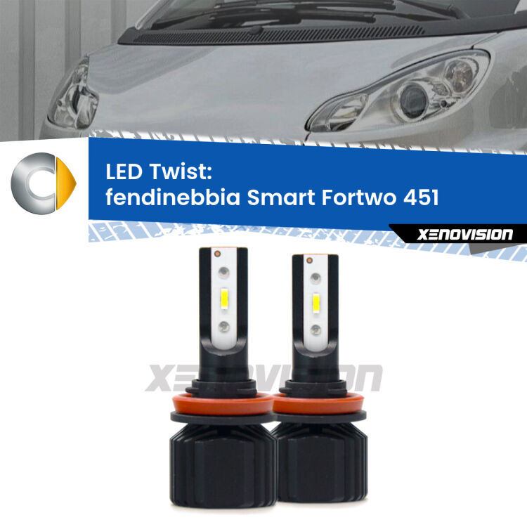 <strong>Kit fendinebbia LED</strong> per <strong>Smart Fortwo</strong> 451 2007 - 2014. Compatte, impermeabili, senza ventola: praticamente indistruttibili. Top Quality.