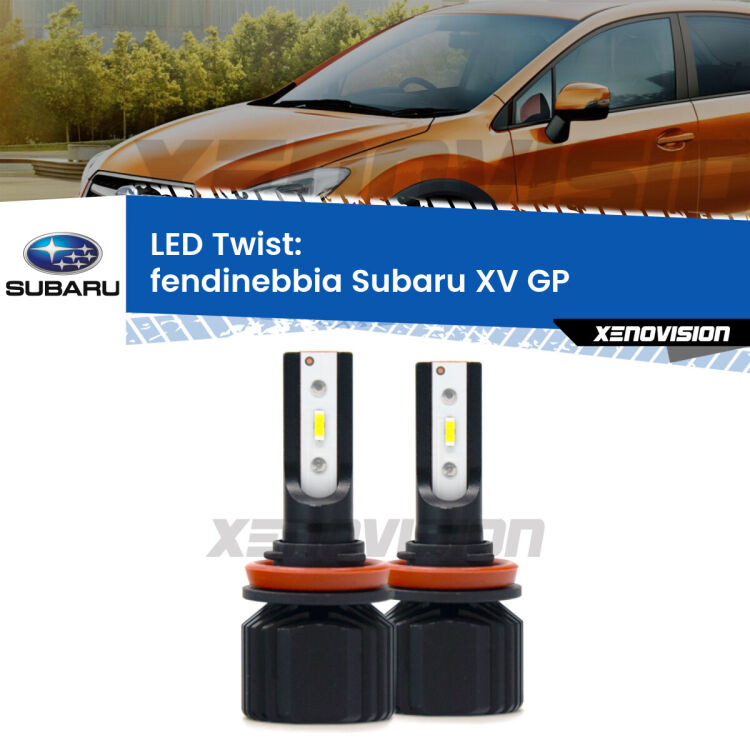 <strong>Kit fendinebbia LED</strong> per <strong>Subaru XV</strong> GP con luci diurne. Compatte, impermeabili, senza ventola: praticamente indistruttibili. Top Quality.