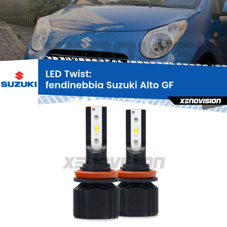 <strong>Kit fendinebbia LED</strong> per <strong>Suzuki Alto</strong> GF 2009 in poi. Compatte, impermeabili, senza ventola: praticamente indistruttibili. Top Quality.