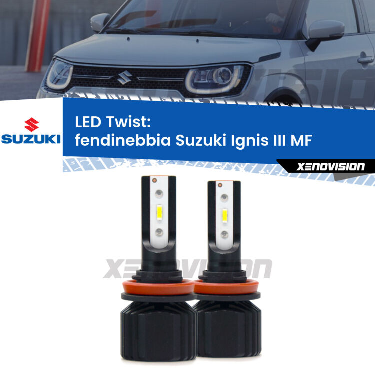 <strong>Kit fendinebbia LED</strong> per <strong>Suzuki Ignis III</strong> MF 2016 in poi. Compatte, impermeabili, senza ventola: praticamente indistruttibili. Top Quality.