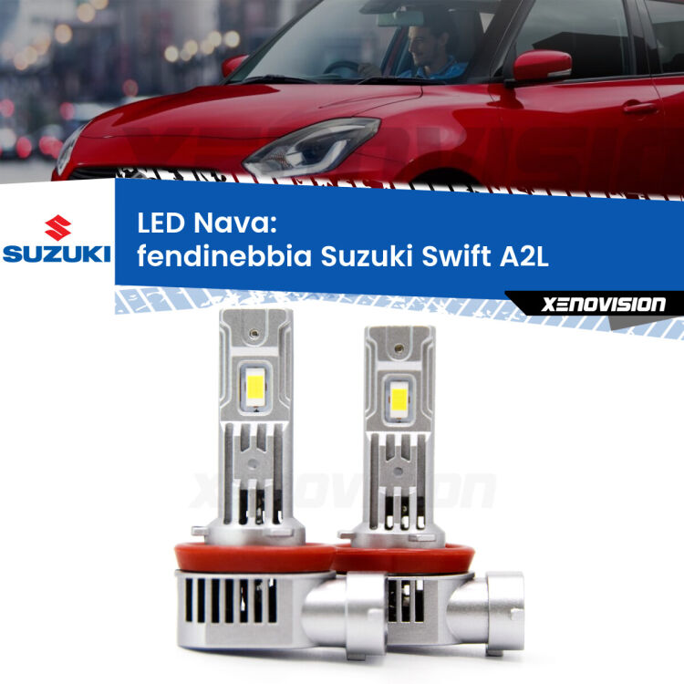 <strong>Fendinebbia LED no-spie per Suzuki Swift</strong> A2L 2017 in poi. Coppia lampade <strong>H11</strong>/H9/H8/H16(JP) modello Nava canbus, raffreddate a ventola.