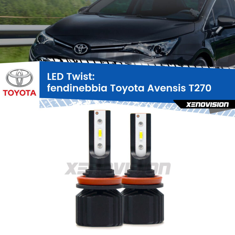 <strong>Kit fendinebbia LED</strong> per <strong>Toyota Avensis</strong> T270 2009 - 2018. Compatte, impermeabili, senza ventola: praticamente indistruttibili. Top Quality.