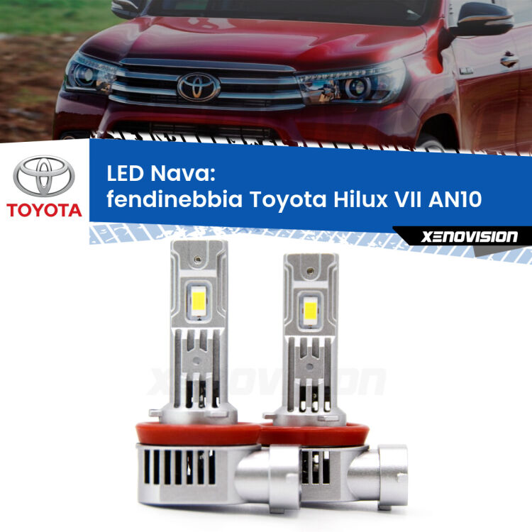 <strong>Fendinebbia LED no-spie per Toyota Hilux VII</strong> AN10 2013 - 2015. Coppia lampade <strong>H11</strong>/H9/H8/H16(JP) modello Nava canbus, raffreddate a ventola.