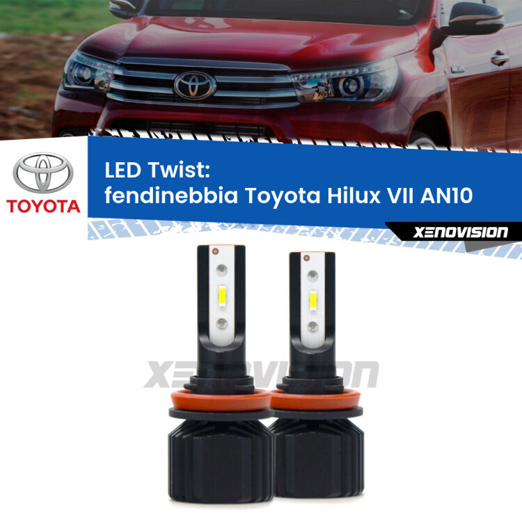 <strong>Kit fendinebbia LED</strong> per <strong>Toyota Hilux VII</strong> AN10 2013 - 2015. Compatte, impermeabili, senza ventola: praticamente indistruttibili. Top Quality.