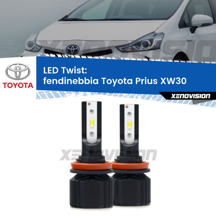 <strong>Kit fendinebbia LED</strong> per <strong>Toyota Prius</strong> XW30 2008 - 2011. Compatte, impermeabili, senza ventola: praticamente indistruttibili. Top Quality.