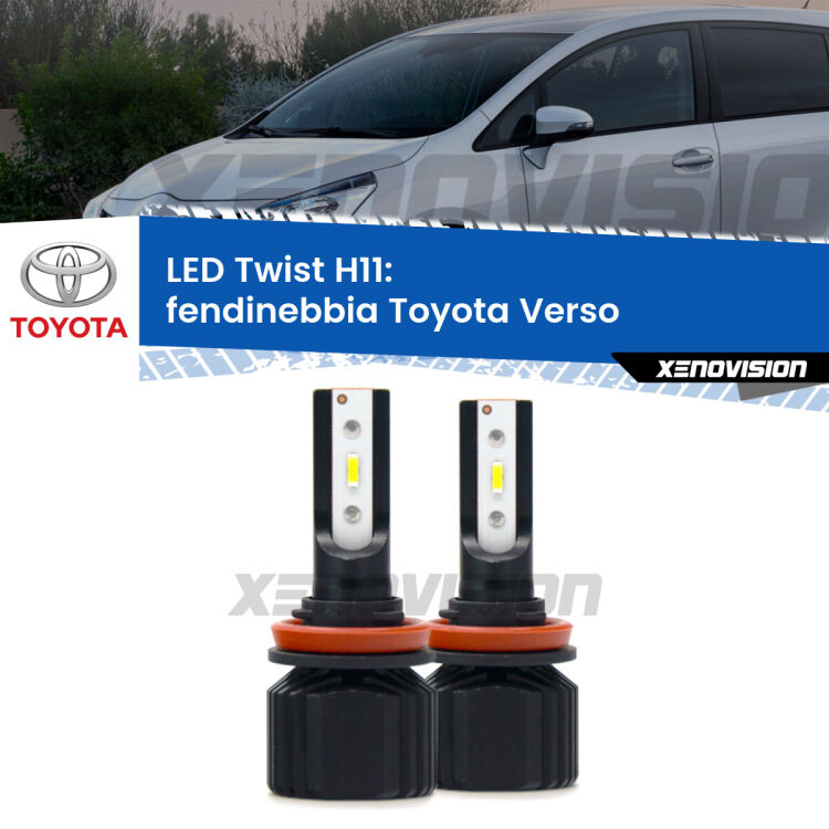 <strong>Kit fendinebbia LED</strong> per <strong>Toyota Verso</strong>  2009 - 2012. Compatte, impermeabili, senza ventola: praticamente indistruttibili. Top Quality.