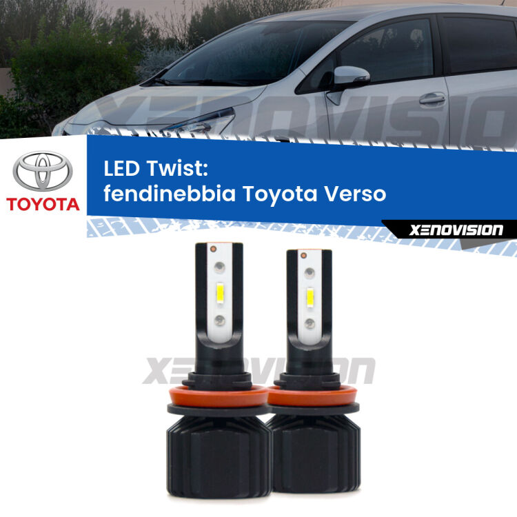 <strong>Kit fendinebbia LED</strong> per <strong>Toyota Verso</strong>  2009 - 2012. Compatte, impermeabili, senza ventola: praticamente indistruttibili. Top Quality.