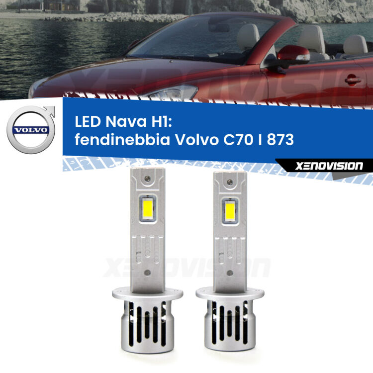 <strong>Fendinebbia LED no-spie per Volvo C70 I</strong> 873 1998 - 2005. Coppia lampade <strong> H1</strong> modello Nava canbus, raffreddate a ventola.