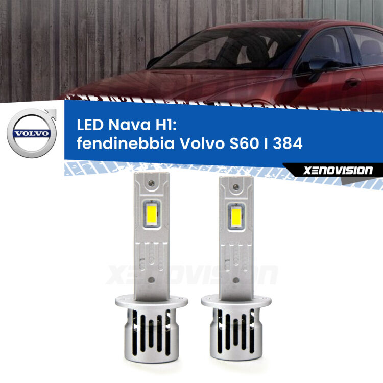 <strong>Fendinebbia LED no-spie per Volvo S60 I</strong> 384 2005 - 2010. Coppia lampade <strong> H1</strong> modello Nava canbus, raffreddate a ventola.