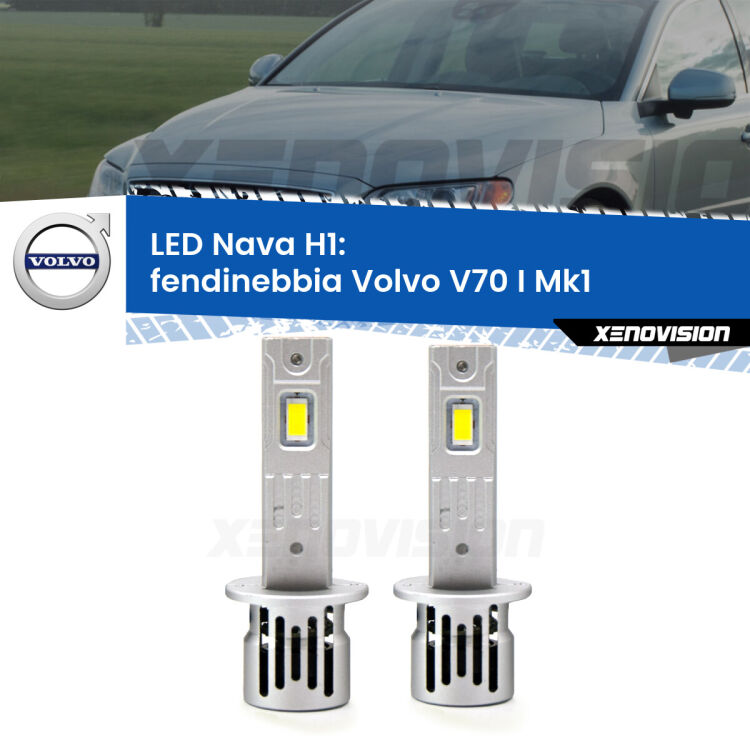 <strong>Fendinebbia LED no-spie per Volvo V70 I</strong> Mk1 1996 - 2000. Coppia lampade <strong> H1</strong> modello Nava canbus, raffreddate a ventola.