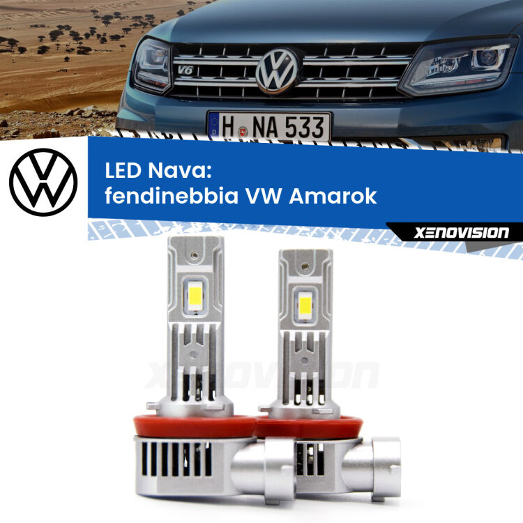 <strong>Fendinebbia LED no-spie per VW Amarok</strong>  2017 - 2016. Coppia lampade <strong>H11</strong>/H9/H8/H16(JP) modello Nava canbus, raffreddate a ventola.