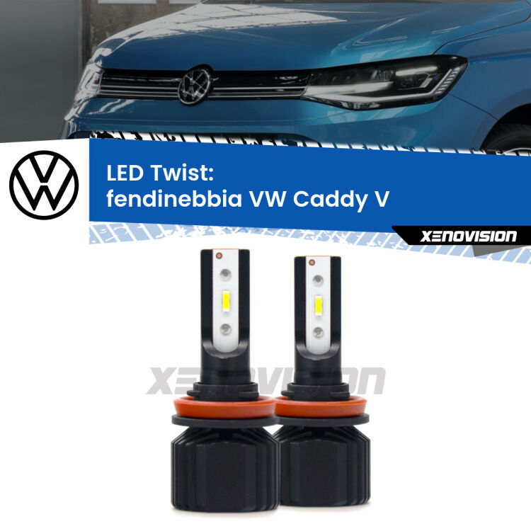 <strong>Kit fendinebbia LED</strong> per <strong>VW Caddy V</strong>  2021 in poi. Compatte, impermeabili, senza ventola: praticamente indistruttibili. Top Quality.