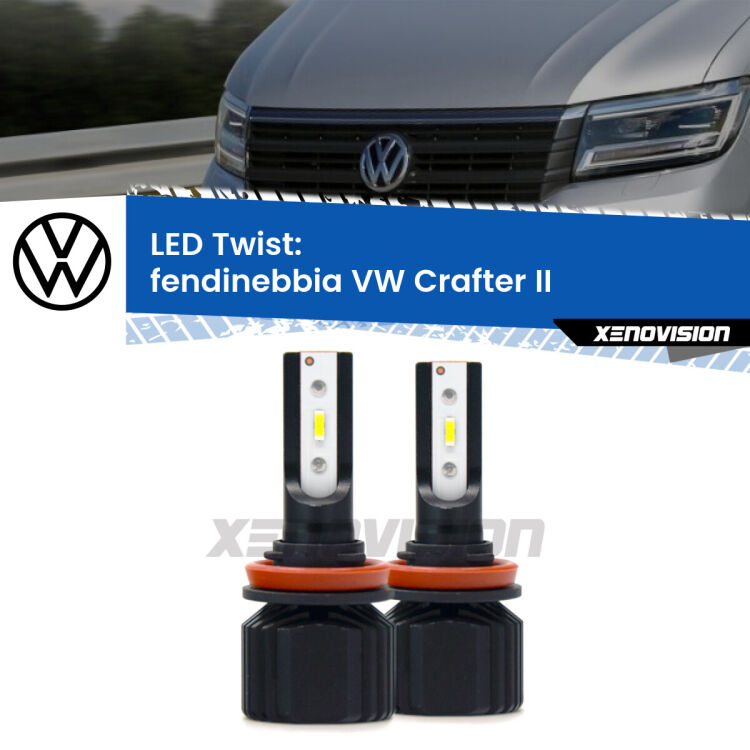 <strong>Kit fendinebbia LED</strong> per <strong>VW Crafter</strong> II 2016 in poi. Compatte, impermeabili, senza ventola: praticamente indistruttibili. Top Quality.