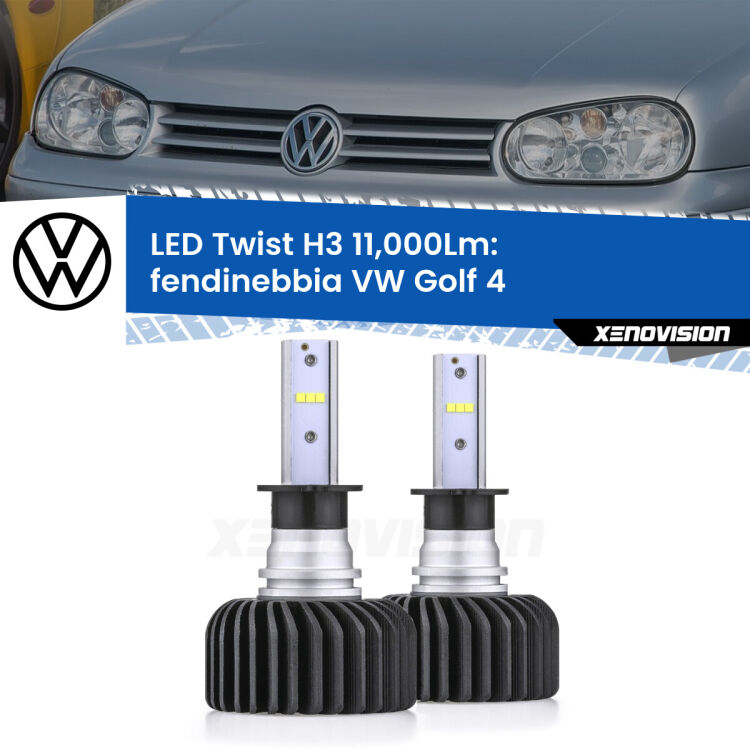 FINE SERIE: NO GARANZIA <strong>Kit fendinebbia LED</strong> H3 per <strong>VW Golf 4</strong>  1997 - 2005. Compatte, impermeabili, senza ventola: praticamente indistruttibili. Top Quality.