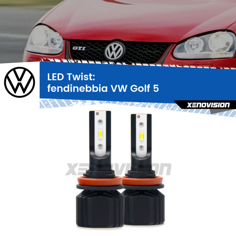 <strong>Kit fendinebbia LED</strong> per <strong>VW Golf 5</strong>  prima serie. Compatte, impermeabili, senza ventola: praticamente indistruttibili. Top Quality.