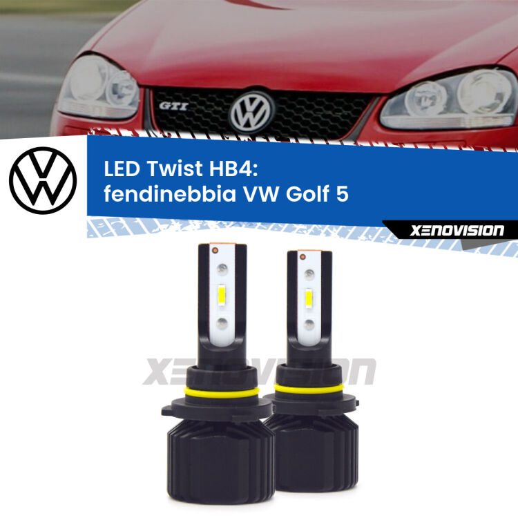 <strong>Kit fendinebbia LED</strong> HB4 per <strong>VW Golf 5</strong>  restyling. Compatte, impermeabili, senza ventola: praticamente indistruttibili. Top Quality.