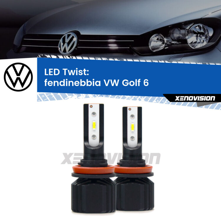 <strong>Kit fendinebbia LED</strong> per <strong>VW Golf 6</strong>  2012 - 2011. Compatte, impermeabili, senza ventola: praticamente indistruttibili. Top Quality.