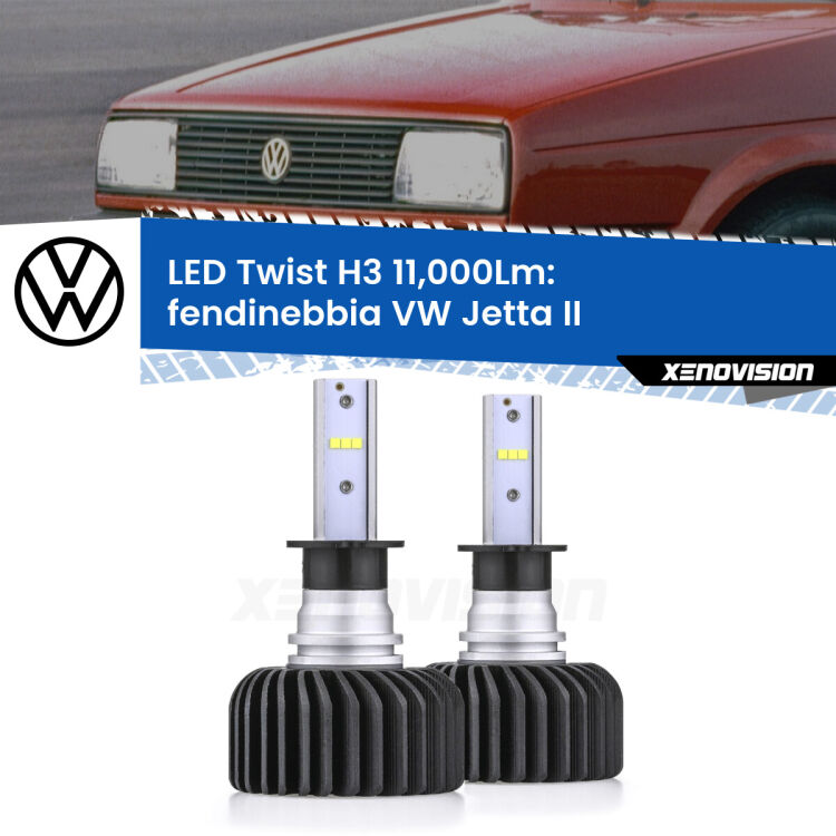 FINE SERIE: NO GARANZIA <strong>Kit fendinebbia LED</strong> H3 per <strong>VW Jetta</strong> II 1984 - 1992. Compatte, impermeabili, senza ventola: praticamente indistruttibili. Top Quality.