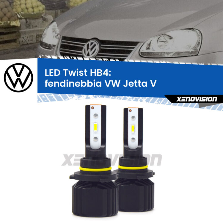 <strong>Kit fendinebbia LED</strong> HB4 per <strong>VW Jetta</strong> V 2005 - 2010. Compatte, impermeabili, senza ventola: praticamente indistruttibili. Top Quality.