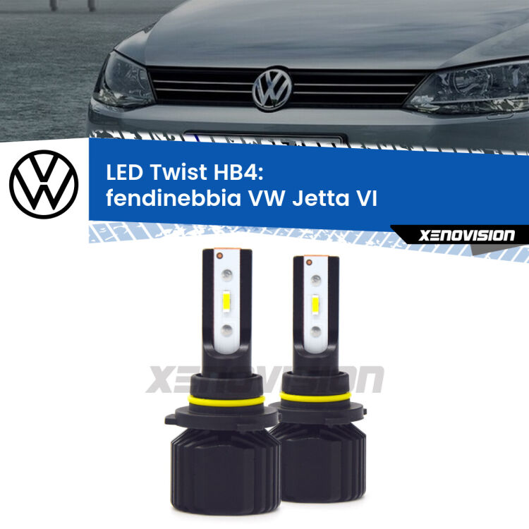 <strong>Kit fendinebbia LED</strong> HB4 per <strong>VW Jetta</strong> VI 2010 - 2014. Compatte, impermeabili, senza ventola: praticamente indistruttibili. Top Quality.