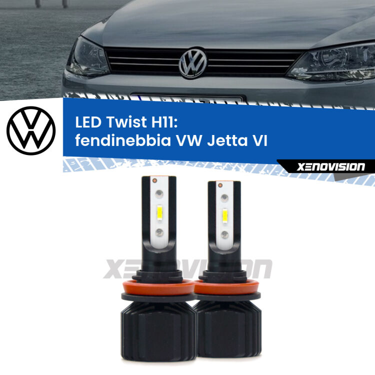 <strong>Kit fendinebbia LED</strong> H11 per <strong>VW Jetta</strong> VI 2015 - 2017. Compatte, impermeabili, senza ventola: praticamente indistruttibili. Top Quality.