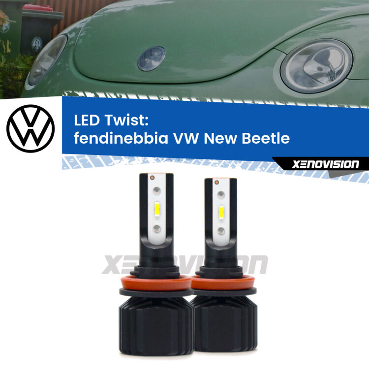 <strong>Kit fendinebbia LED</strong> per <strong>VW New Beetle</strong>  2005 - 2010. Compatte, impermeabili, senza ventola: praticamente indistruttibili. Top Quality.