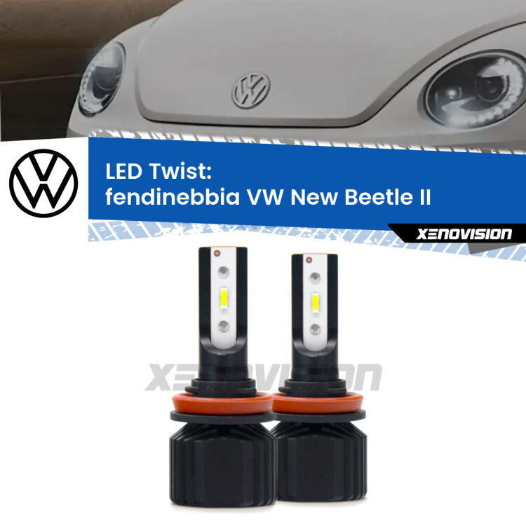 <strong>Kit fendinebbia LED</strong> per <strong>VW New Beetle</strong> II 2011 - 2019. Compatte, impermeabili, senza ventola: praticamente indistruttibili. Top Quality.