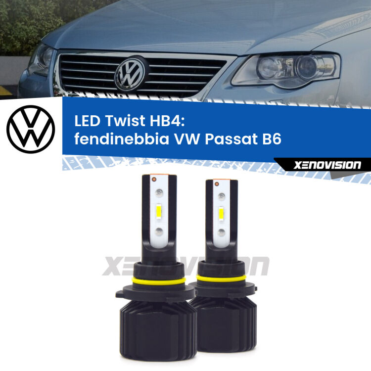 <strong>Kit fendinebbia LED</strong> HB4 per <strong>VW Passat</strong> B6 2005 - 2010. Compatte, impermeabili, senza ventola: praticamente indistruttibili. Top Quality.