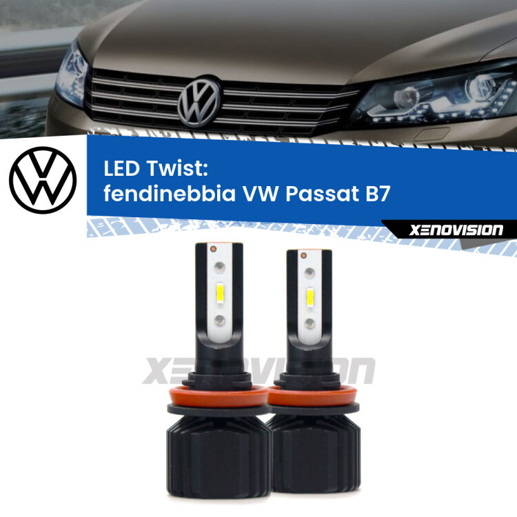 <strong>Kit fendinebbia LED</strong> per <strong>VW Passat</strong> B7 2010 - 2014. Compatte, impermeabili, senza ventola: praticamente indistruttibili. Top Quality.