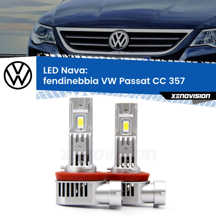 <strong>Fendinebbia LED no-spie per VW Passat CC</strong> 357 2008 - 2012. Coppia lampade <strong>H11</strong>/H9/H8/H16(JP) modello Nava canbus, raffreddate a ventola.