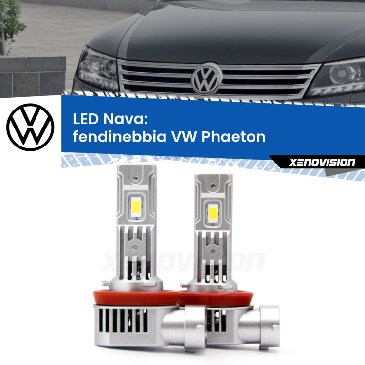 <strong>Fendinebbia LED no-spie per VW Phaeton</strong>  2002 - 2010. Coppia lampade <strong>H11</strong>/H9/H8/H16(JP) modello Nava canbus, raffreddate a ventola.