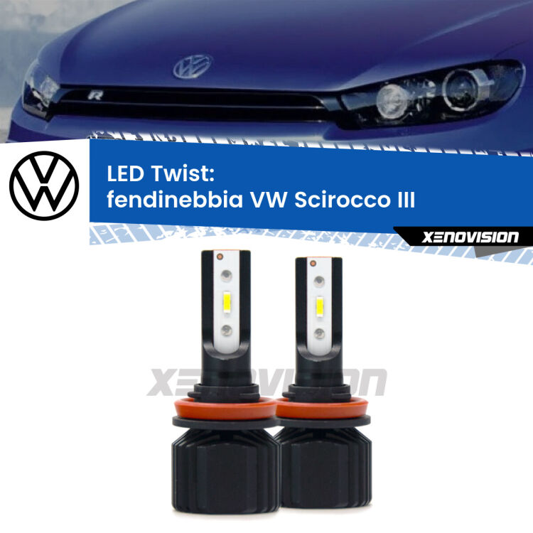 <strong>Kit fendinebbia LED</strong> per <strong>VW Scirocco</strong> III 2015 - 2017. Compatte, impermeabili, senza ventola: praticamente indistruttibili. Top Quality.