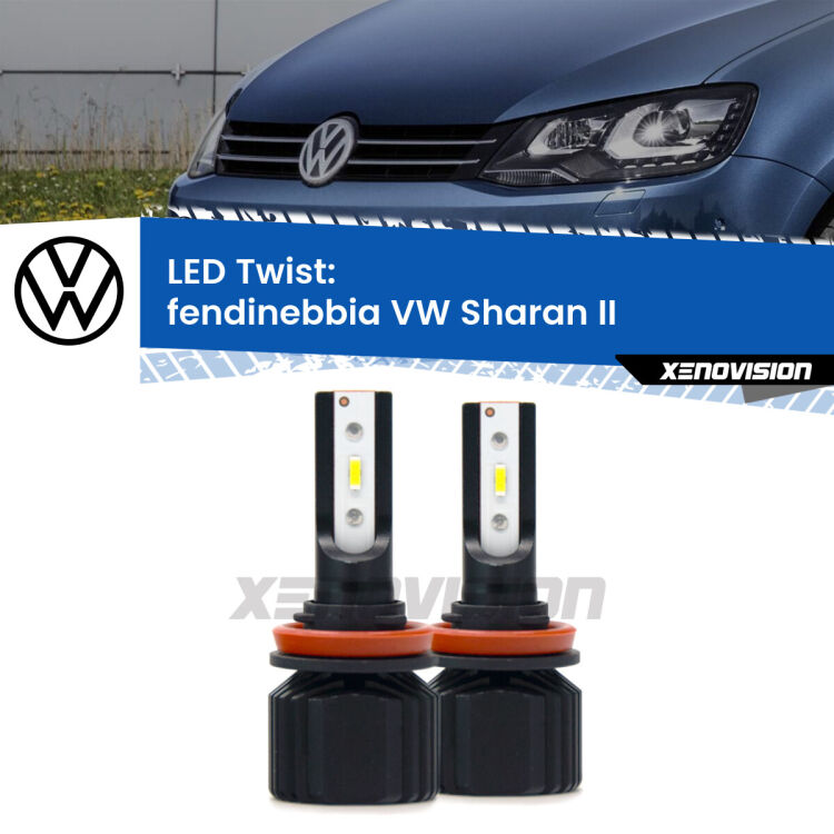 <strong>Kit fendinebbia LED</strong> per <strong>VW Sharan</strong> II 2010 - 2019. Compatte, impermeabili, senza ventola: praticamente indistruttibili. Top Quality.