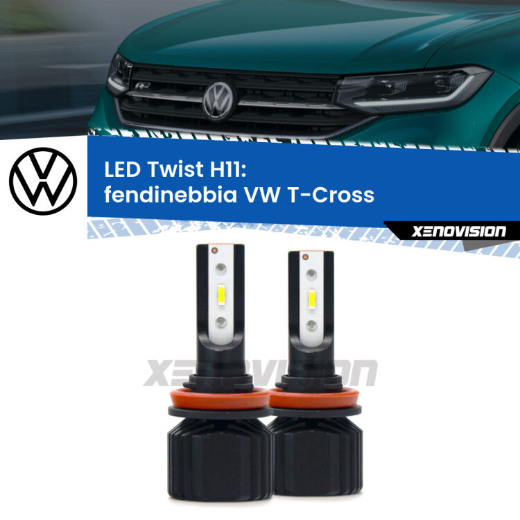 <strong>Kit fendinebbia LED</strong> H11 per <strong>VW T-Cross</strong>  in poi. Compatte, impermeabili, senza ventola: praticamente indistruttibili. Top Quality.