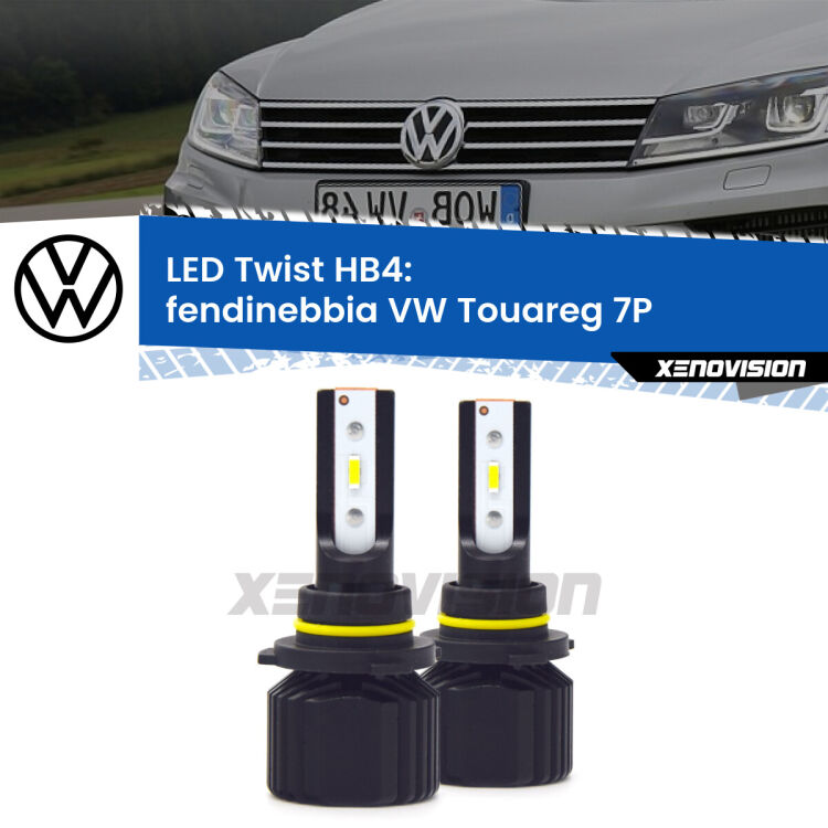 <strong>Kit fendinebbia LED</strong> HB4 per <strong>VW Touareg</strong> 7P 2010 - 2014. Compatte, impermeabili, senza ventola: praticamente indistruttibili. Top Quality.