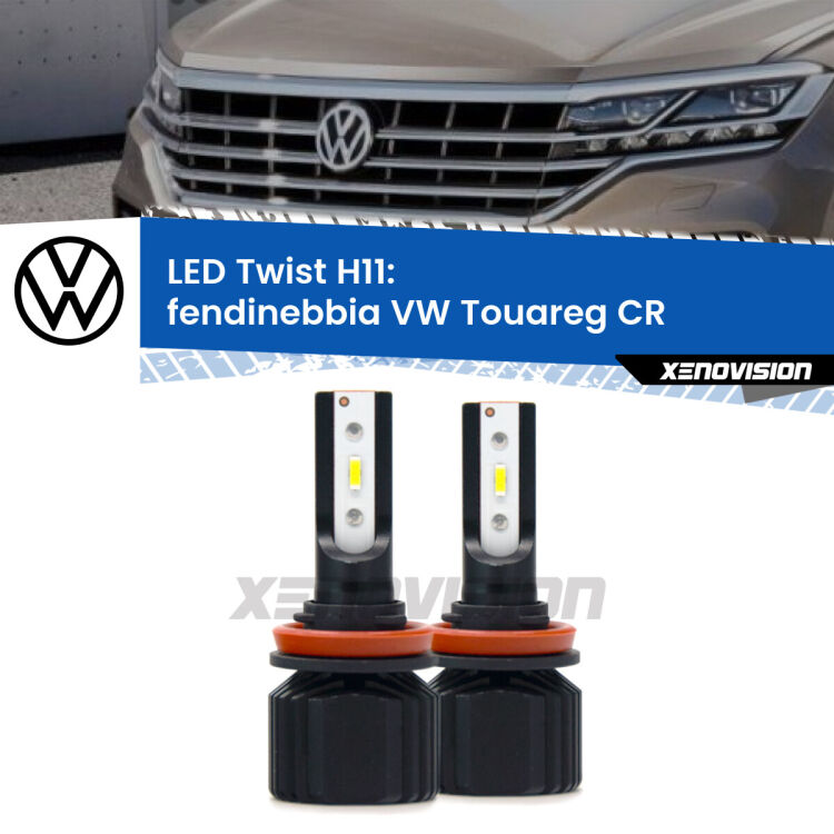 <strong>Kit fendinebbia LED</strong> H11 per <strong>VW Touareg</strong> CR 2018 in poi. Compatte, impermeabili, senza ventola: praticamente indistruttibili. Top Quality.