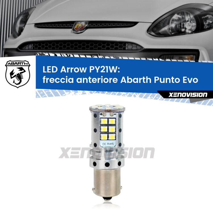 <strong>Freccia Anteriore LED no-spie per Abarth Punto Evo</strong>  2010 - 2014. Lampada <strong>PY21W</strong> modello top di gamma Arrow.