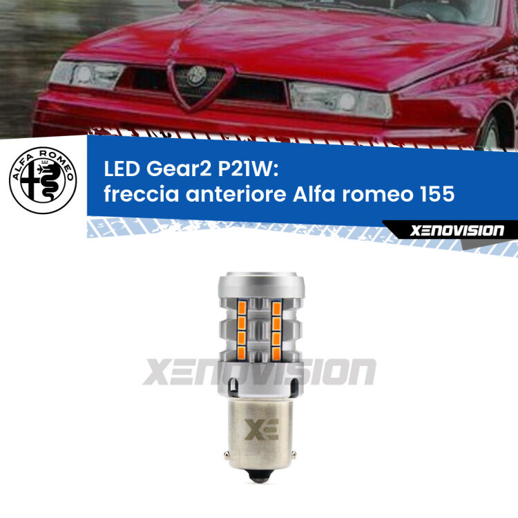 FINE SERIE: NO GARANZIA <strong>Freccia Anteriore LED no-spie per Alfa romeo 155</strong>  1992 - 1997. Lampada <strong>P21W</strong> modello Gear2 no Hyperflash.