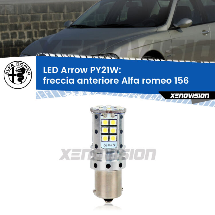 <strong>Freccia Anteriore LED no-spie per Alfa romeo 156</strong>  1997 - 2005. Lampada <strong>PY21W</strong> modello top di gamma Arrow.