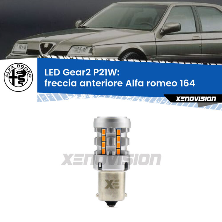 FINE SERIE: NO GARANZIA <strong>Freccia Anteriore LED no-spie per Alfa romeo 164</strong>  1987 - 1991. Lampada <strong>P21W</strong> modello Gear2 no Hyperflash.