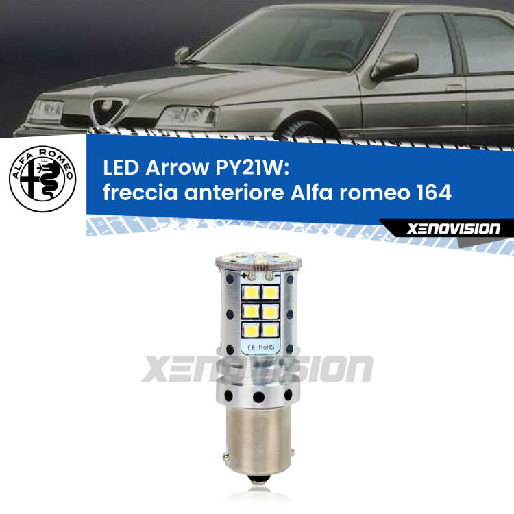 <strong>Freccia Anteriore LED no-spie per Alfa romeo 164</strong>  1992 - 1998. Lampada <strong>PY21W</strong> modello top di gamma Arrow.